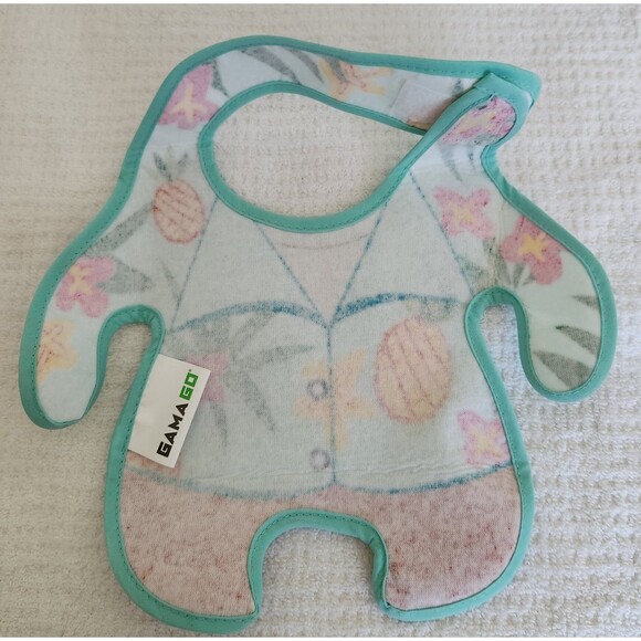 GAMAGO Infant Baby Bib Hawaiian Aloha Shirt Design Terry Cloth Washable NIB - Picture 2 of 7